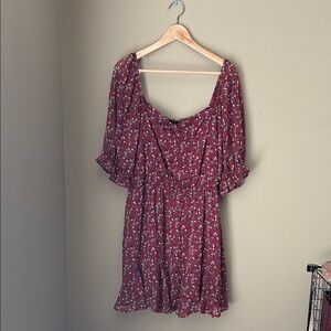 Trixxi Burgundy Floral Mini Dress